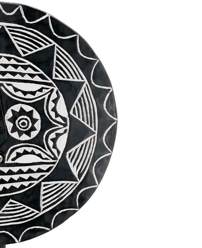 Masque BWA noir et blanc avec motif visage