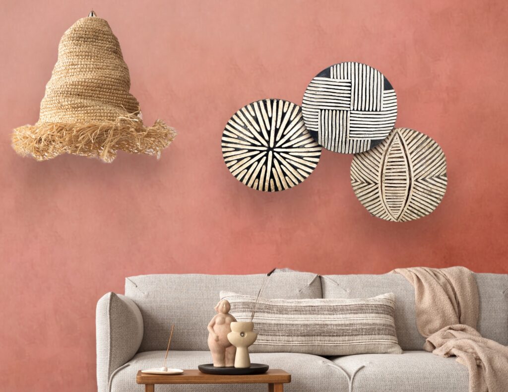 Exemple de décoration africaine dans un salon